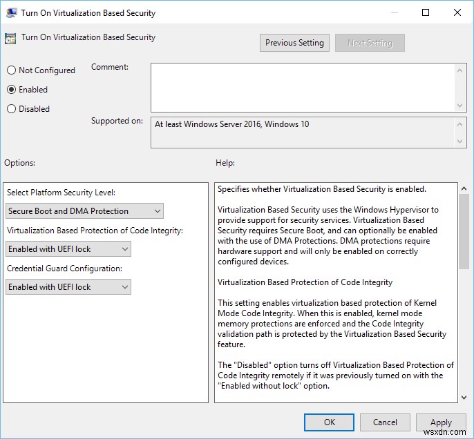 Windows 10 で Credential Guard を有効または無効にする 