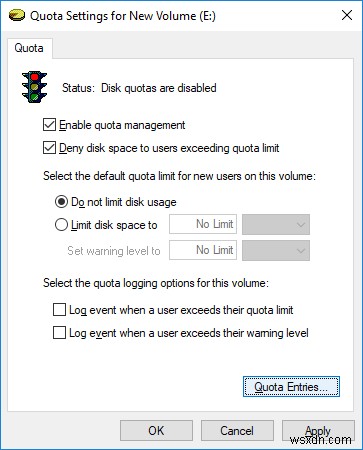 Windows 10 でディスク クォータの制限と警告レベルを設定する方法 