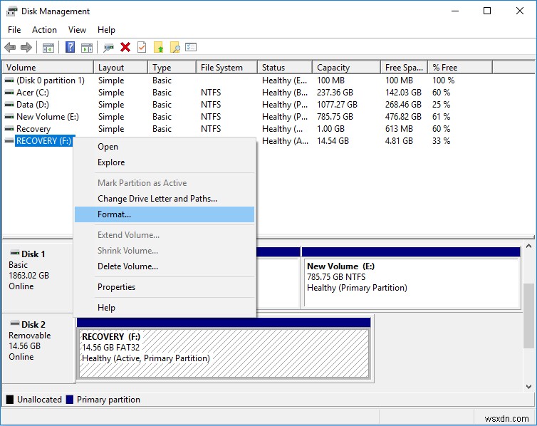 Windows 10 でディスクまたはドライブをフォーマットする方法