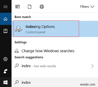 Windows 10 で暗号化されたファイルのインデックス作成を有効または無効にする 