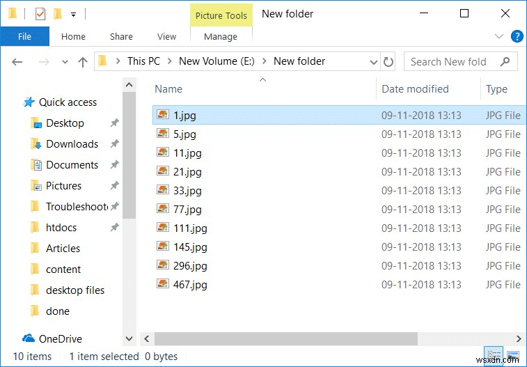 Windows 10 のファイル エクスプローラーで数値による並べ替えを有効または無効にする 