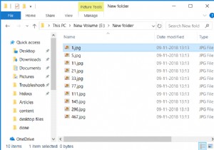 Windows 10 のファイル エクスプローラーで数値による並べ替えを有効または無効にする 