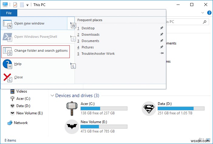 Windows 10 でフォルダー オプションを開く方法 