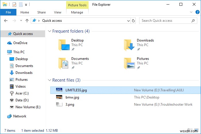 Windows 10 でファイル エクスプローラーの最近のファイル履歴を消去する