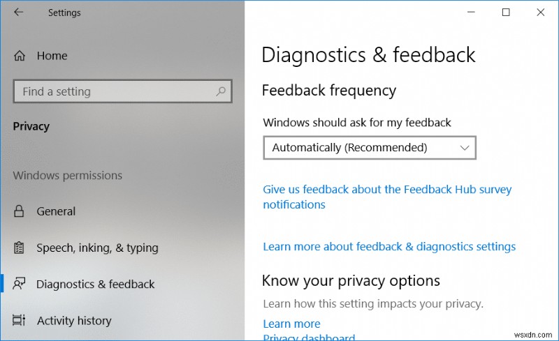 Windows 10 でフィードバック頻度を変更する方法