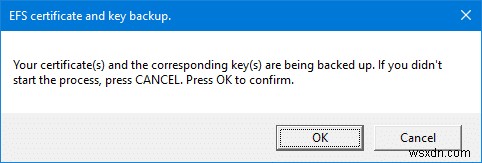 Windows 10 で EFS 証明書とキーをバックアップする