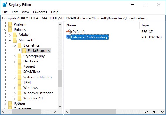 Windows Hello 顔認証の強化されたスプーフィング対策を有効にする 