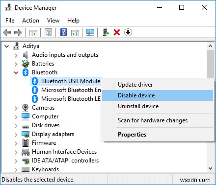 Windows 10でBluetoothをオフにできない問題を修正 