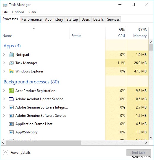 Windows 10 のタスク マネージャーで 100% のディスク使用率を修正 