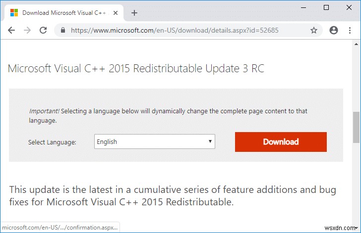 Microsoft Visual C++ 2015 再頒布可能セットアップがエラー 0x80240017 で失敗する問題を修正 
