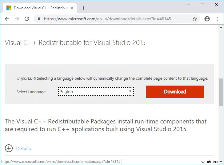 Microsoft Visual C++ 2015 再頒布可能セットアップがエラー 0x80240017 で失敗する問題を修正 