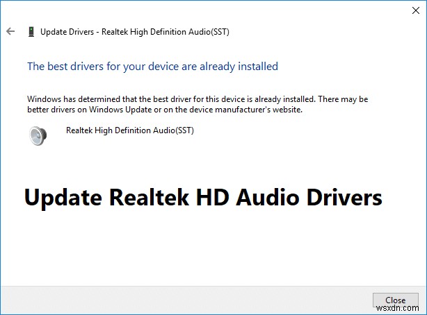 Windows 10 で Realtek HD オーディオ ドライバーを更新する方法 