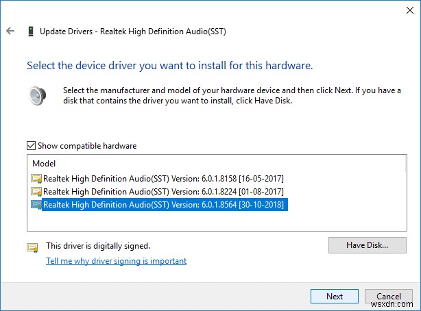 Windows 10 で Realtek HD オーディオ ドライバーを更新する方法 