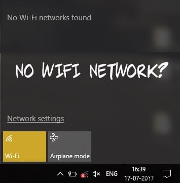 Windows 10 で WiFi ネットワークが表示されない問題を修正