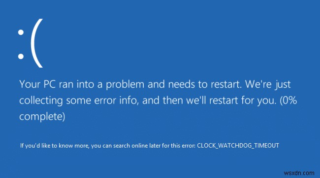 Windows 10 でのクロック ウォッチドッグ タイムアウト エラーの修正 