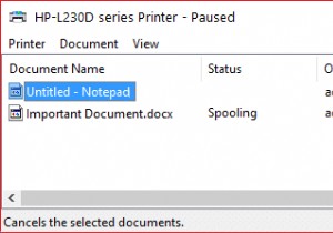 Windows 10 で印刷キューを強制的にクリアする 