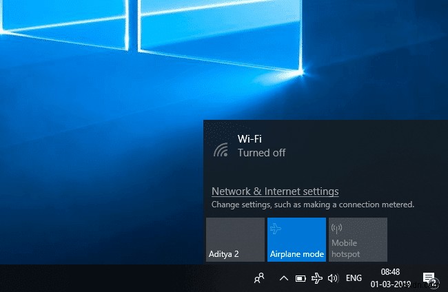 Windows 10 で機内モードがオフにならない [解決済み]