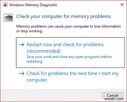 コンピュータの RAM をテストしてメモリ不良がないか確認する