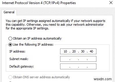 Windows 10 で IP アドレスを変更する方法 