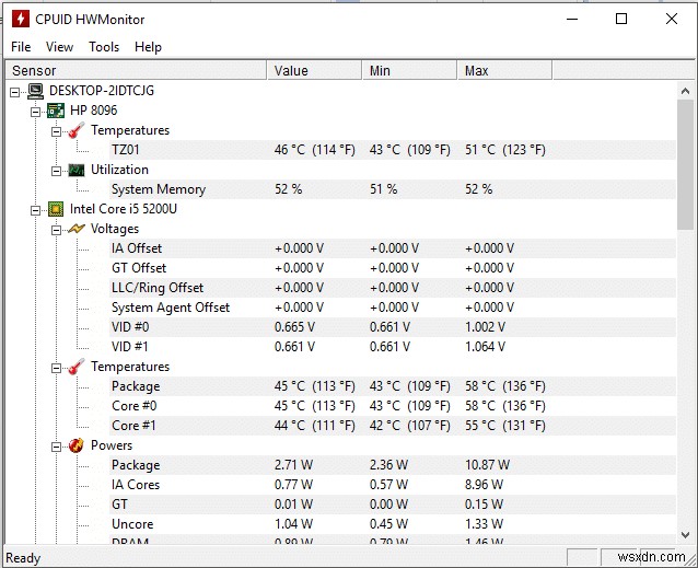 Windows 10 で CPU 温度を確認する方法 