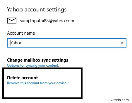 Windows 10 メール アプリで Yahoo メール アカウントを設定する 