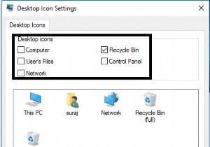 Windows 10 で古いデスクトップ アイコンを復元する