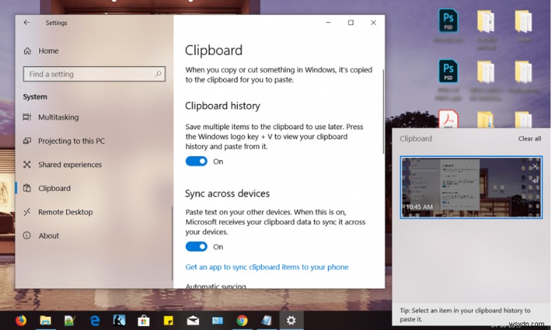 Windows 10 の新しいクリップボードの使い方