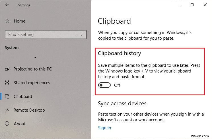 Windows 10 の新しいクリップボードの使い方
