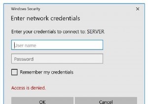 Windows 10 でのネットワーク資格情報の入力エラーを修正