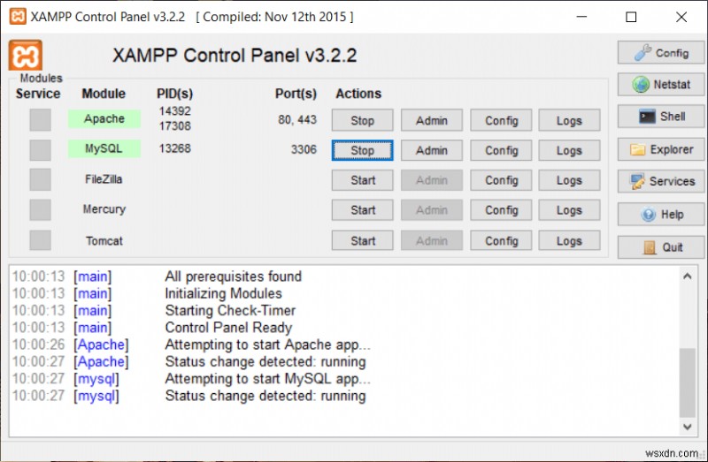 Windows 10 に XAMPP をインストールして構成する