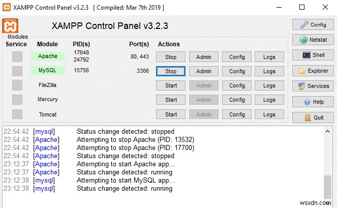 Windows 10 に XAMPP をインストールして構成する