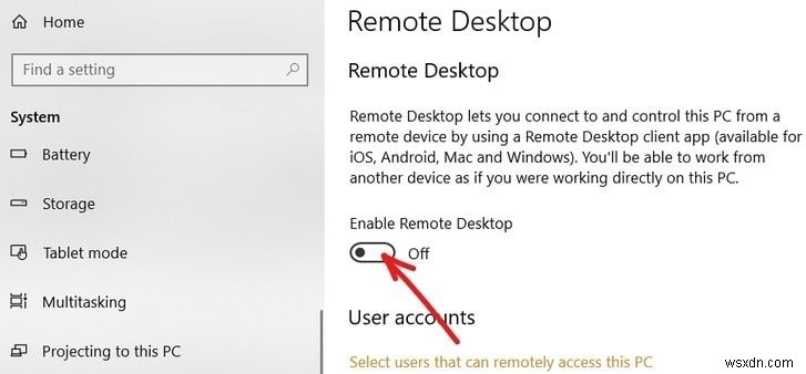 Windows 10 でリモート デスクトップを 2 分以内に有効にする