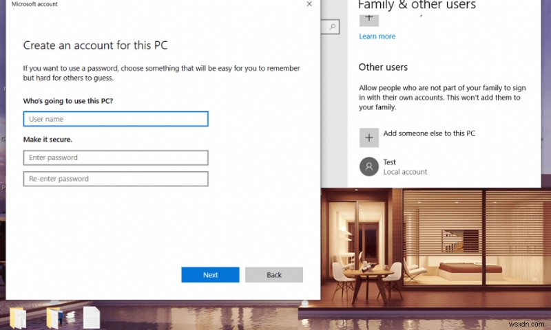 Windows 10 でローカル ユーザー アカウントを作成する方法