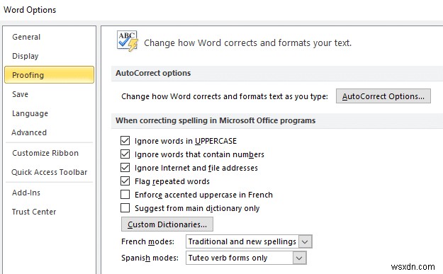 Microsoft Word でスペル チェックが機能しない問題を修正 