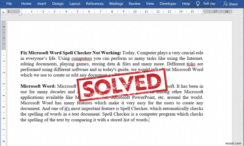 Microsoft Word でスペル チェックが機能しない問題を修正 