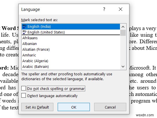 Microsoft Word でスペル チェックが機能しない問題を修正 