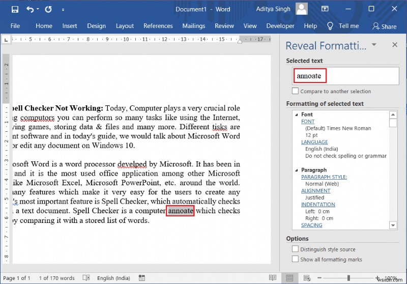 Microsoft Word でスペル チェックが機能しない問題を修正 