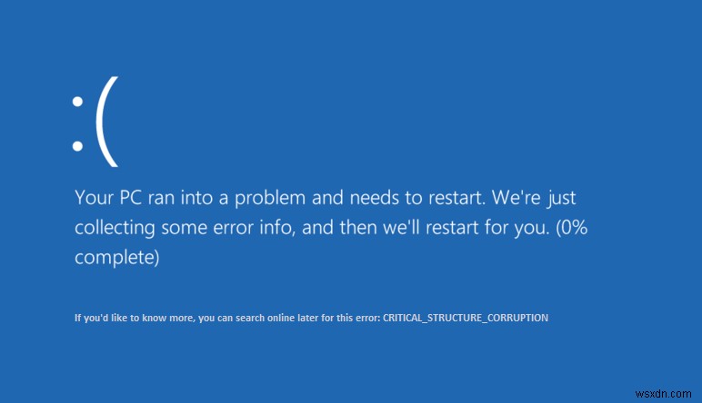 Windows 10 の重大な構造破損エラーを修正