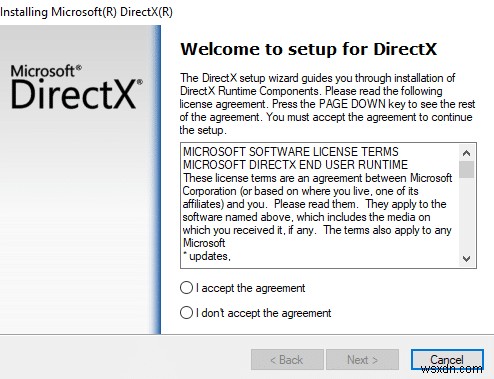 Windows 10 に DirectX をダウンロードしてインストールする