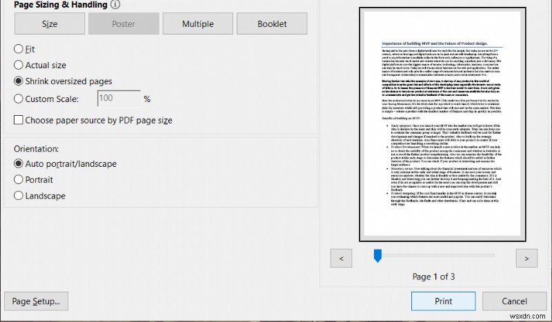 Adobe Reader から PDF ファイルを印刷できない問題を修正 