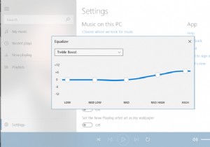 Windows 10 の Groove Music でイコライザーを使用する方法
