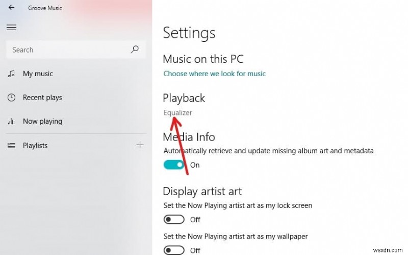 Windows 10 の Groove Music でイコライザーを使用する方法