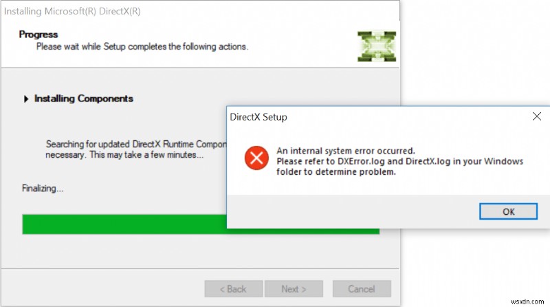 Windows 10 に DirectX をインストールできない問題を修正 