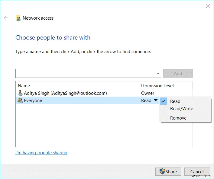 Windows 10 でネットワーク ファイル共有をセットアップする方法 