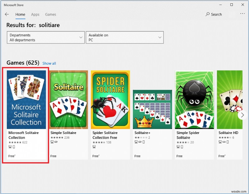 Microsoft Solitaire Collection を開始できない問題を修正