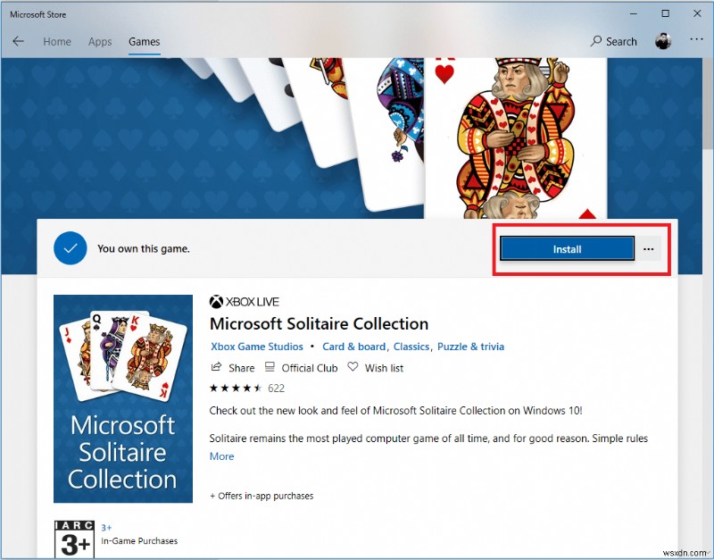 Microsoft Solitaire Collection を開始できない問題を修正