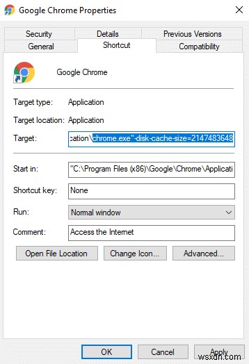 Windows 10 で Chrome のキャッシュ サイズを変更する 