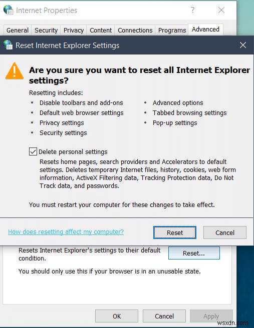 Internet Explorer の Recover Web Page エラーを修正