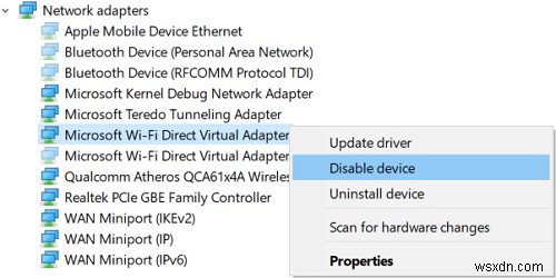 Microsoft Virtual WiFi Miniport Adapter とは?有効にする方法は?