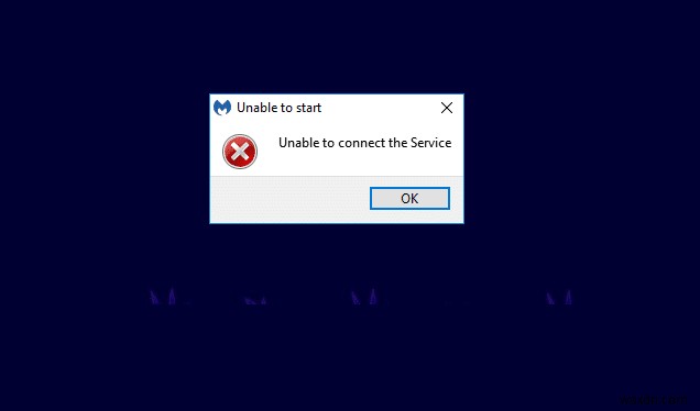 Malwarebytesがサービスに接続できないというエラーを修正 